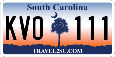 SC license plate KVO111