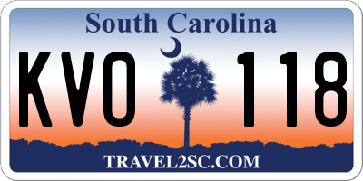 SC license plate KVO118