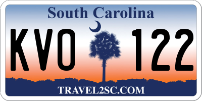 SC license plate KVO122