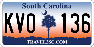 SC license plate KVO136