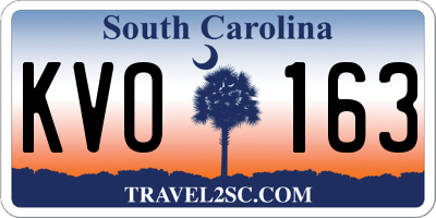 SC license plate KVO163