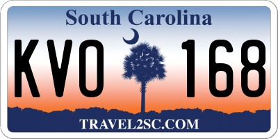 SC license plate KVO168