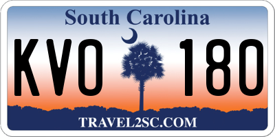 SC license plate KVO180