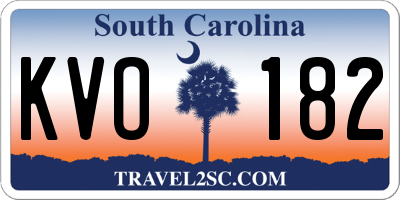 SC license plate KVO182