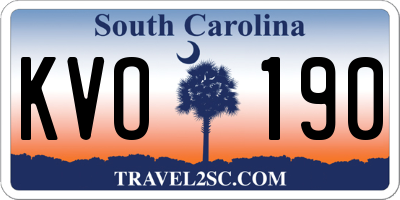 SC license plate KVO190
