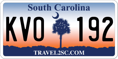 SC license plate KVO192