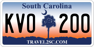 SC license plate KVO200