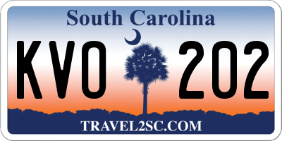 SC license plate KVO202