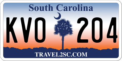 SC license plate KVO204