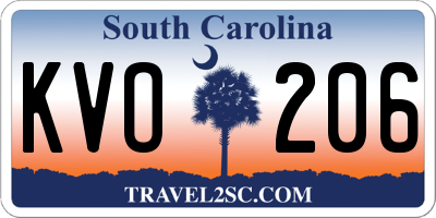 SC license plate KVO206