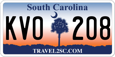 SC license plate KVO208
