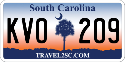 SC license plate KVO209