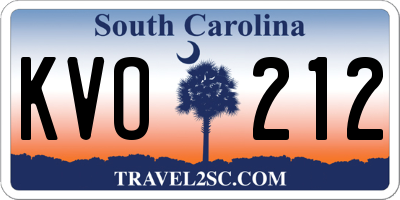 SC license plate KVO212
