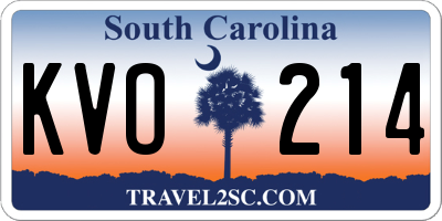 SC license plate KVO214