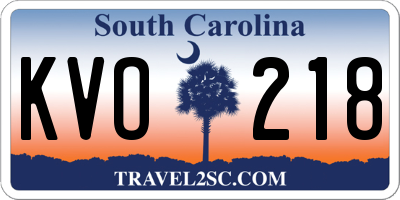 SC license plate KVO218