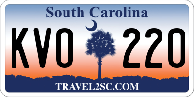 SC license plate KVO220