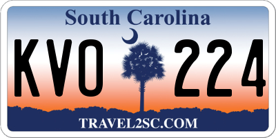 SC license plate KVO224
