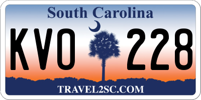 SC license plate KVO228