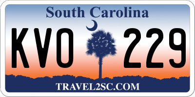 SC license plate KVO229