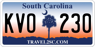 SC license plate KVO230