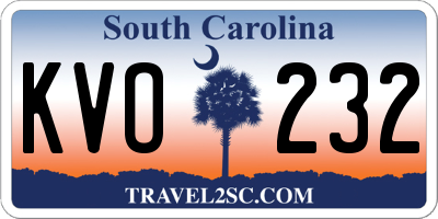 SC license plate KVO232