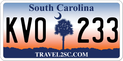 SC license plate KVO233