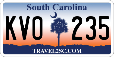 SC license plate KVO235