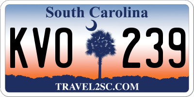 SC license plate KVO239