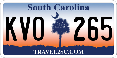 SC license plate KVO265