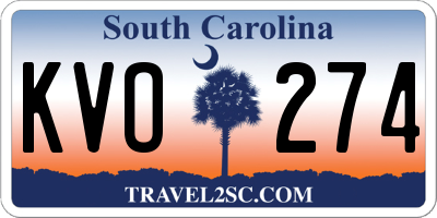SC license plate KVO274