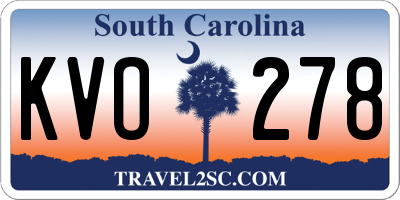SC license plate KVO278