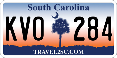 SC license plate KVO284