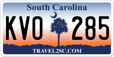 SC license plate KVO285