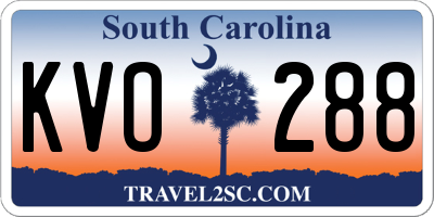 SC license plate KVO288