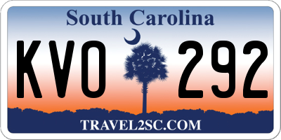 SC license plate KVO292