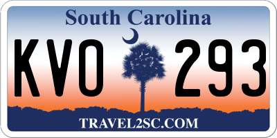 SC license plate KVO293