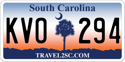 SC license plate KVO294