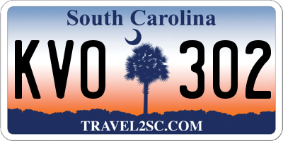 SC license plate KVO302
