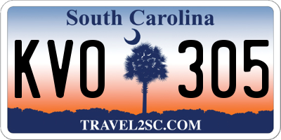 SC license plate KVO305