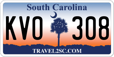 SC license plate KVO308