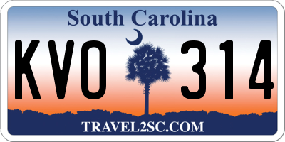SC license plate KVO314
