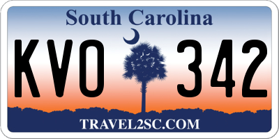 SC license plate KVO342