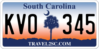 SC license plate KVO345