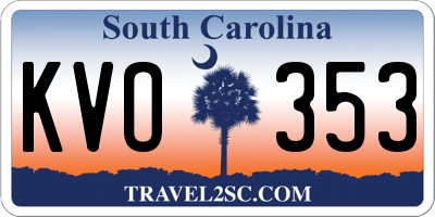 SC license plate KVO353
