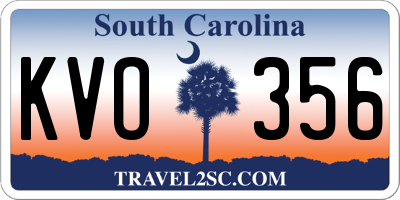 SC license plate KVO356