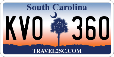 SC license plate KVO360
