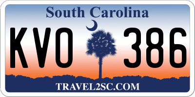 SC license plate KVO386