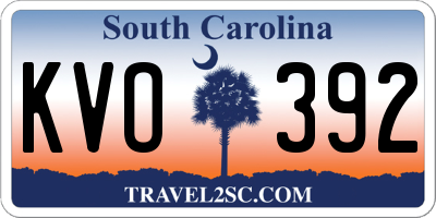 SC license plate KVO392