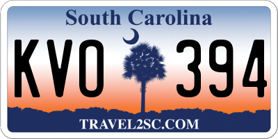 SC license plate KVO394