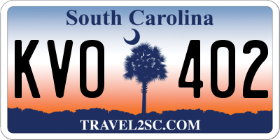SC license plate KVO402